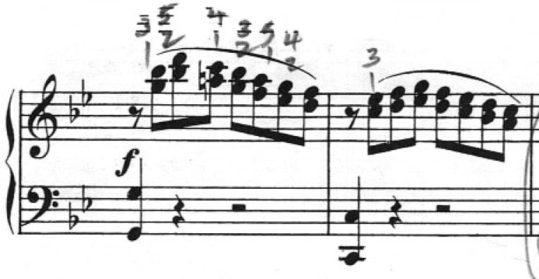 two bars of thirds in etude