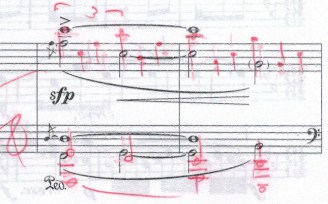 edited page with red pencil