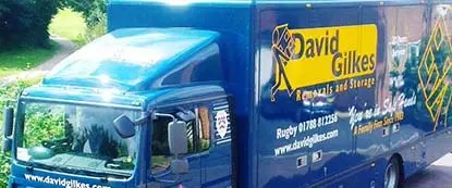 Unloading removals lorry