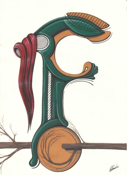 "Papagei", mixed Media on Paper