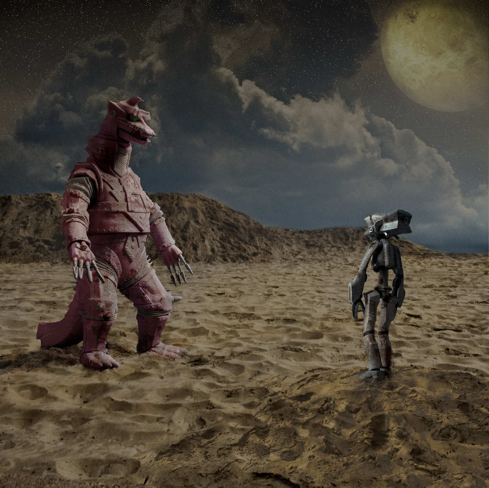 Inspired by Japanese "Kaiju" films.