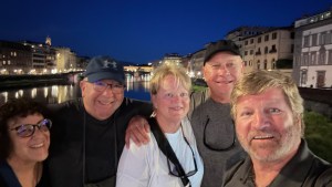 Friends in Florence on the Arno River