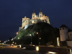 IMelk Abbey at night