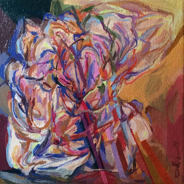 Collision – $500, 8″ x 8″, Acrylic on Canvas, 2014