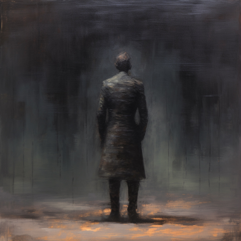 Dying Man 01, AI Art, 2023