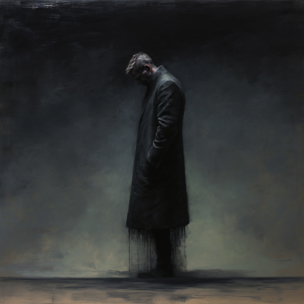 Dying Man 02, AI Art, 2023