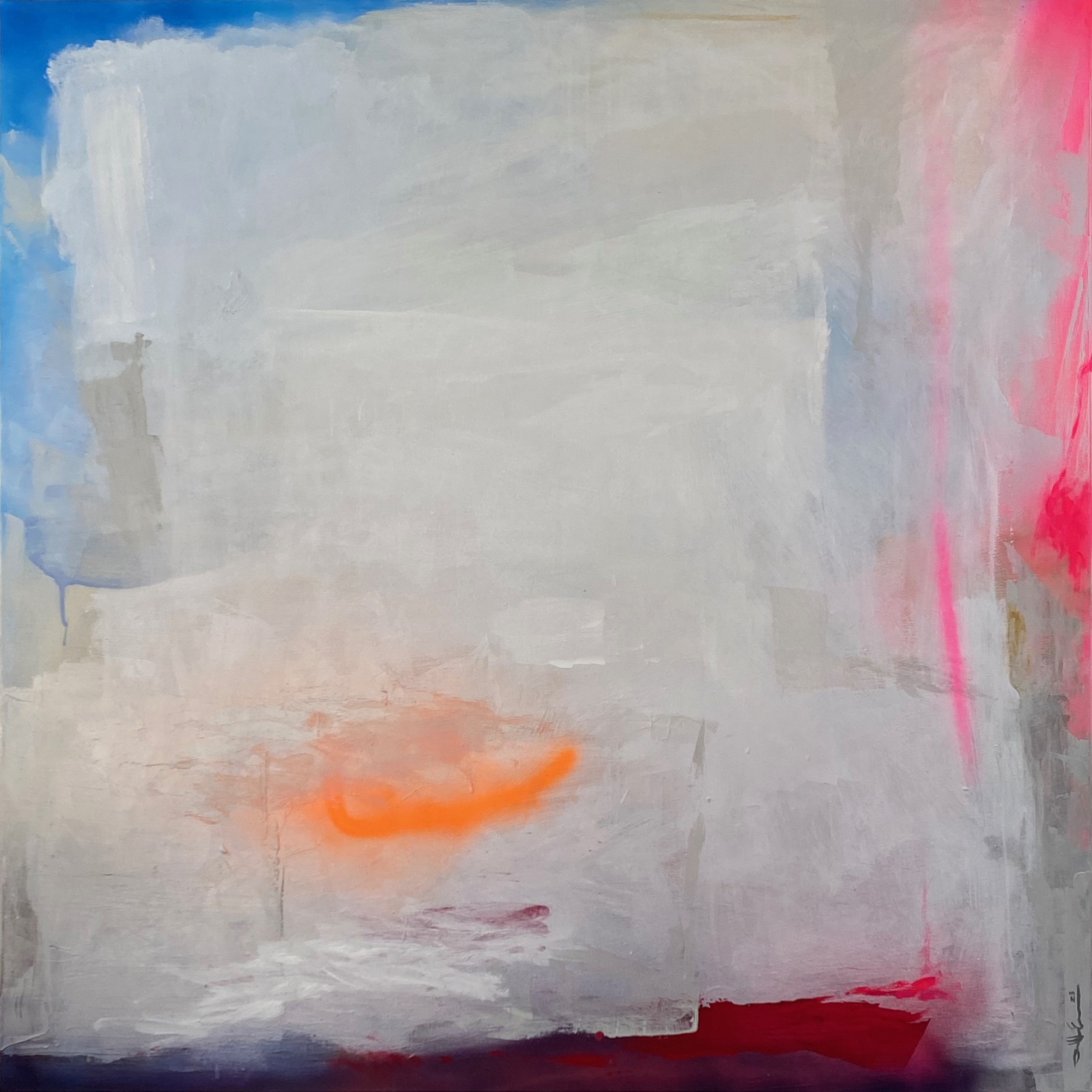 Summer Afternoon – $1500, 48" x 48", Acrylic and Spray Paint on Canvas, 2023 - SOLD