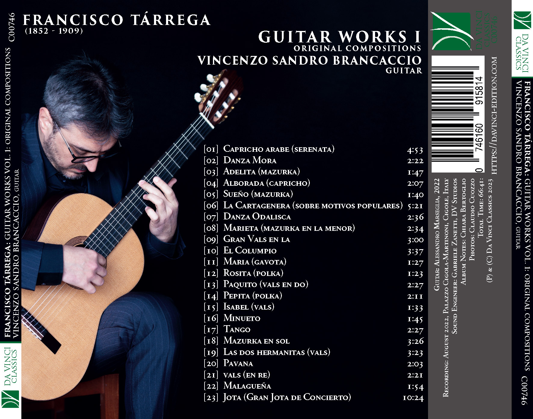 DA VINCI PUBLISHINGFrancisco Tárrega: Guitar Works I, Original