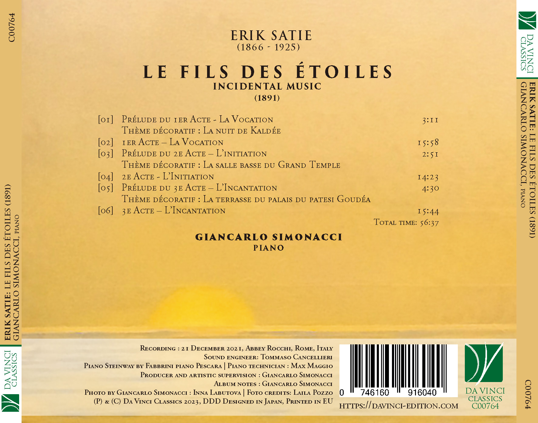 DA VINCI PUBLISHINGErik Satie: Le fils des étoiles (1891)