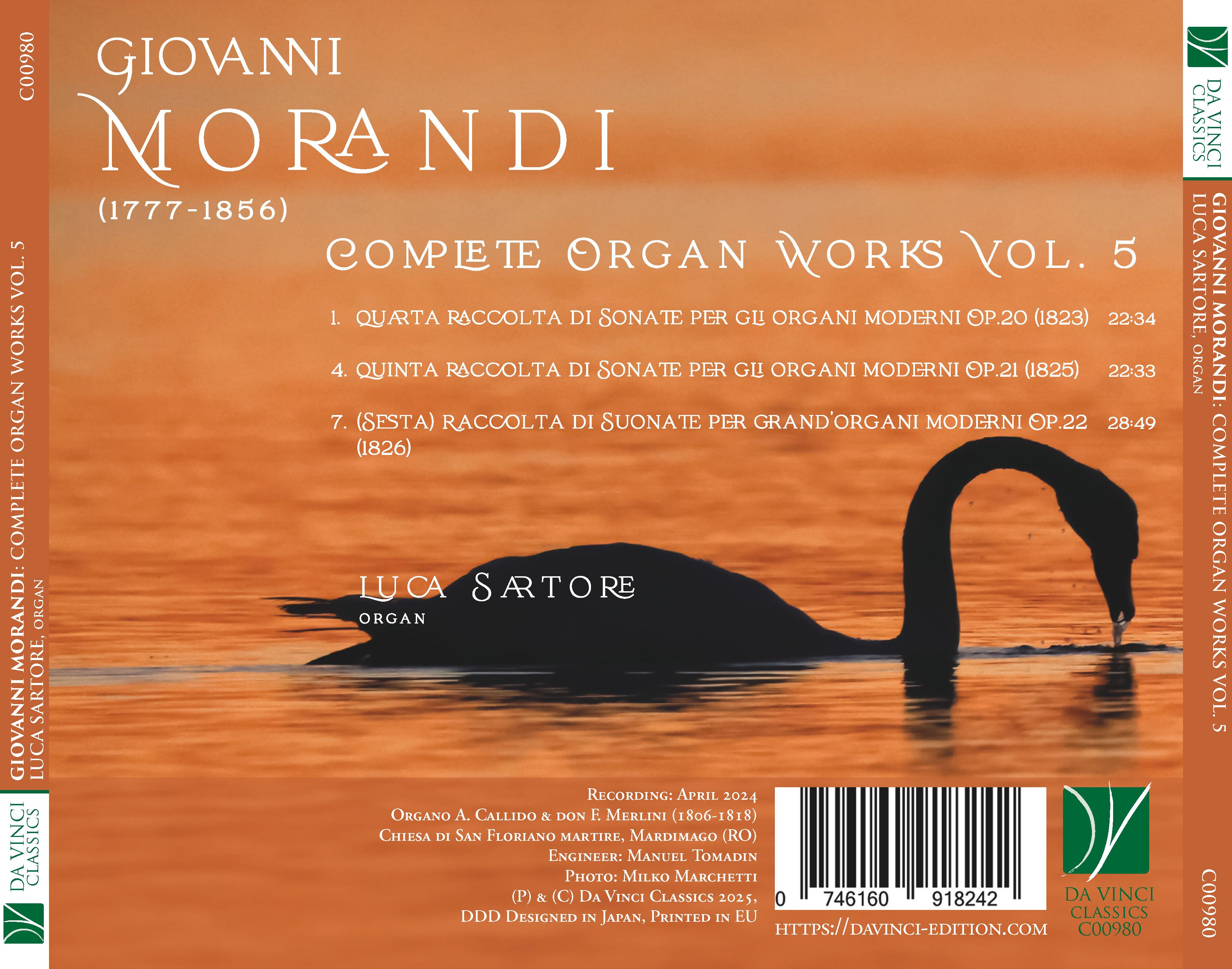 DA VINCI PUBLISHINGGiovanni Morandi: Complete Organ Works Vol. 5