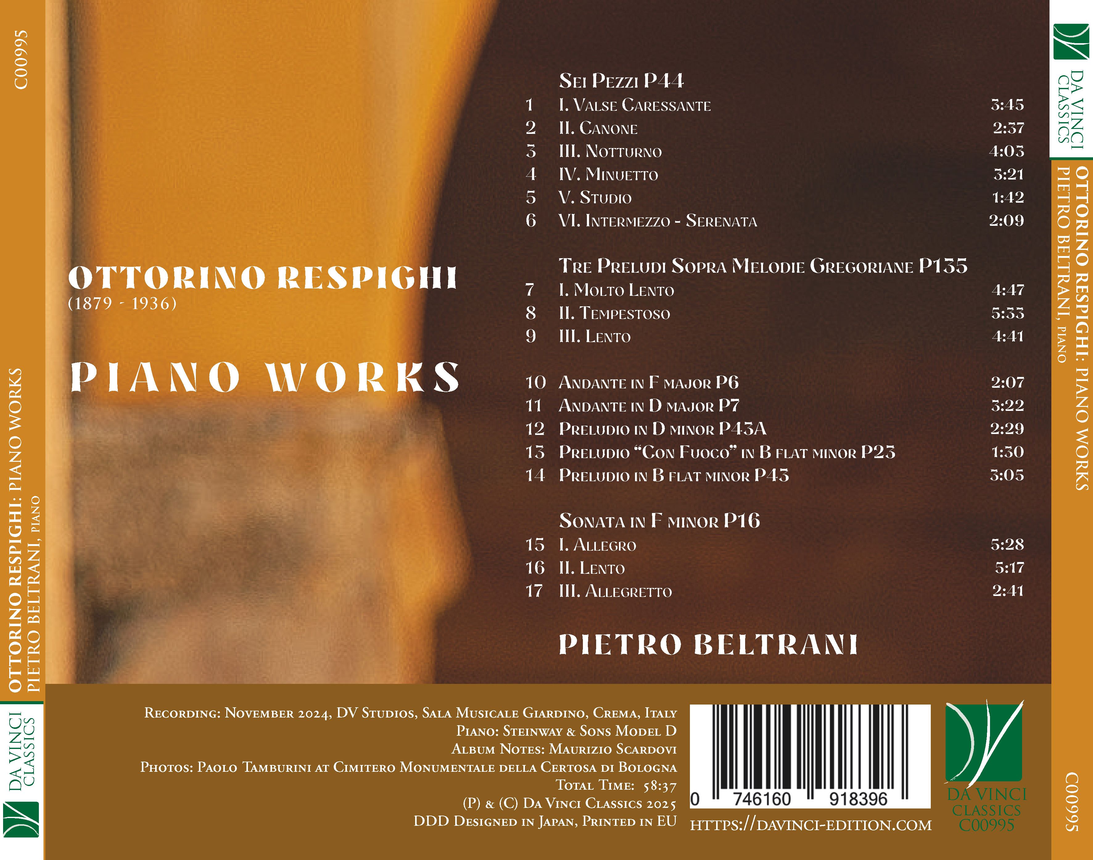 DA VINCI PUBLISHINGRespighi: Piano Works