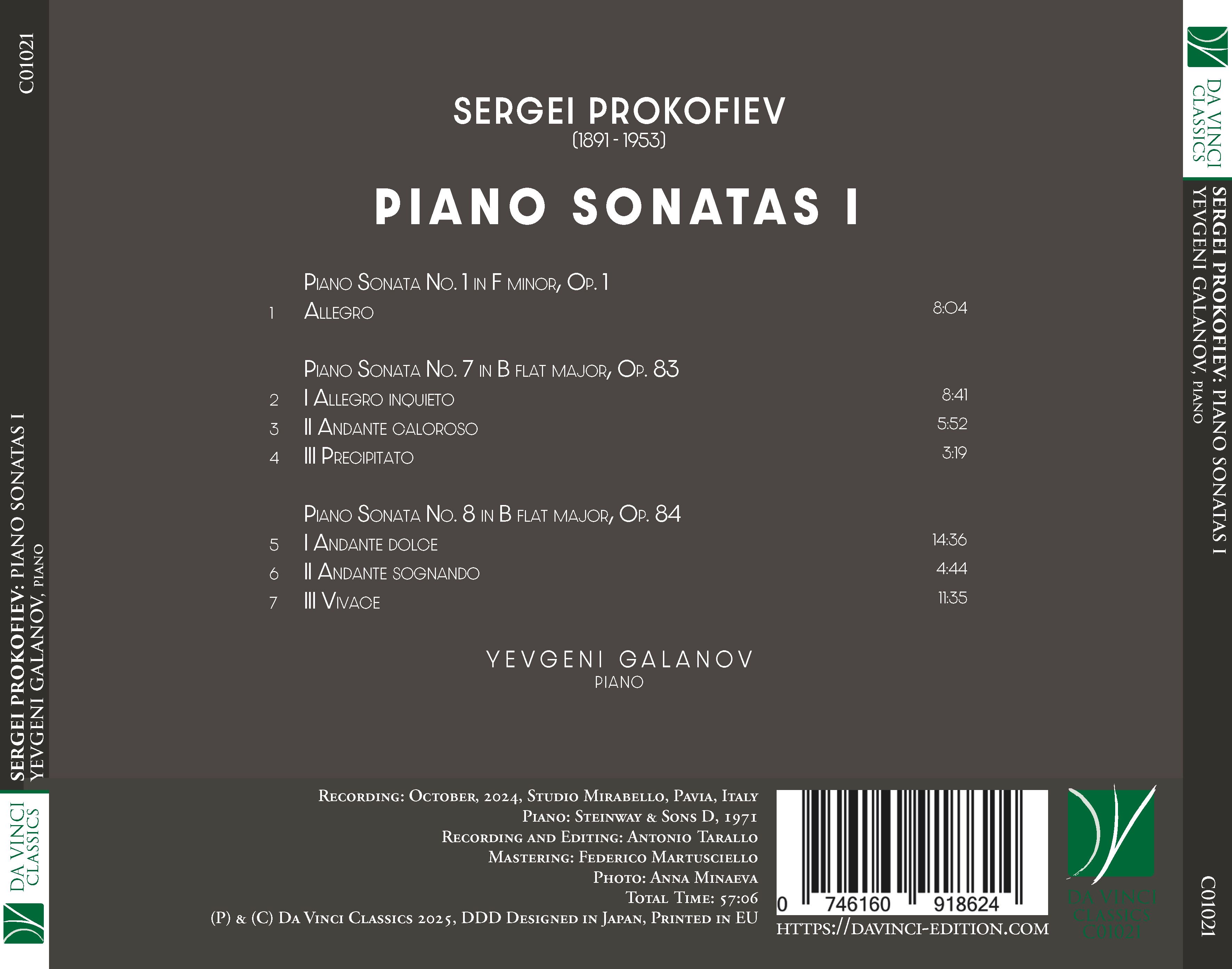 DA VINCI PUBLISHINGSergei Prokofiev: Piano Sonatas I