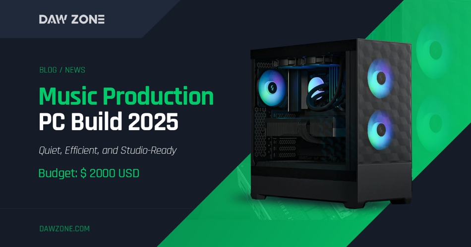 Best Music Production PC Build 2026 Budget Under 2000 DAW Zone Best Music Audio Production Custom PC Computer Build 2000 USD 
