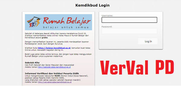 Alamat Dan Cara Login Verval Pd 2021 Terbaru 021 5733125 SMS.