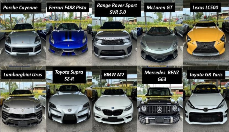 Sarawak Customs seizes 10 luxury vehicles worth over RM8.1 mln in Kuching