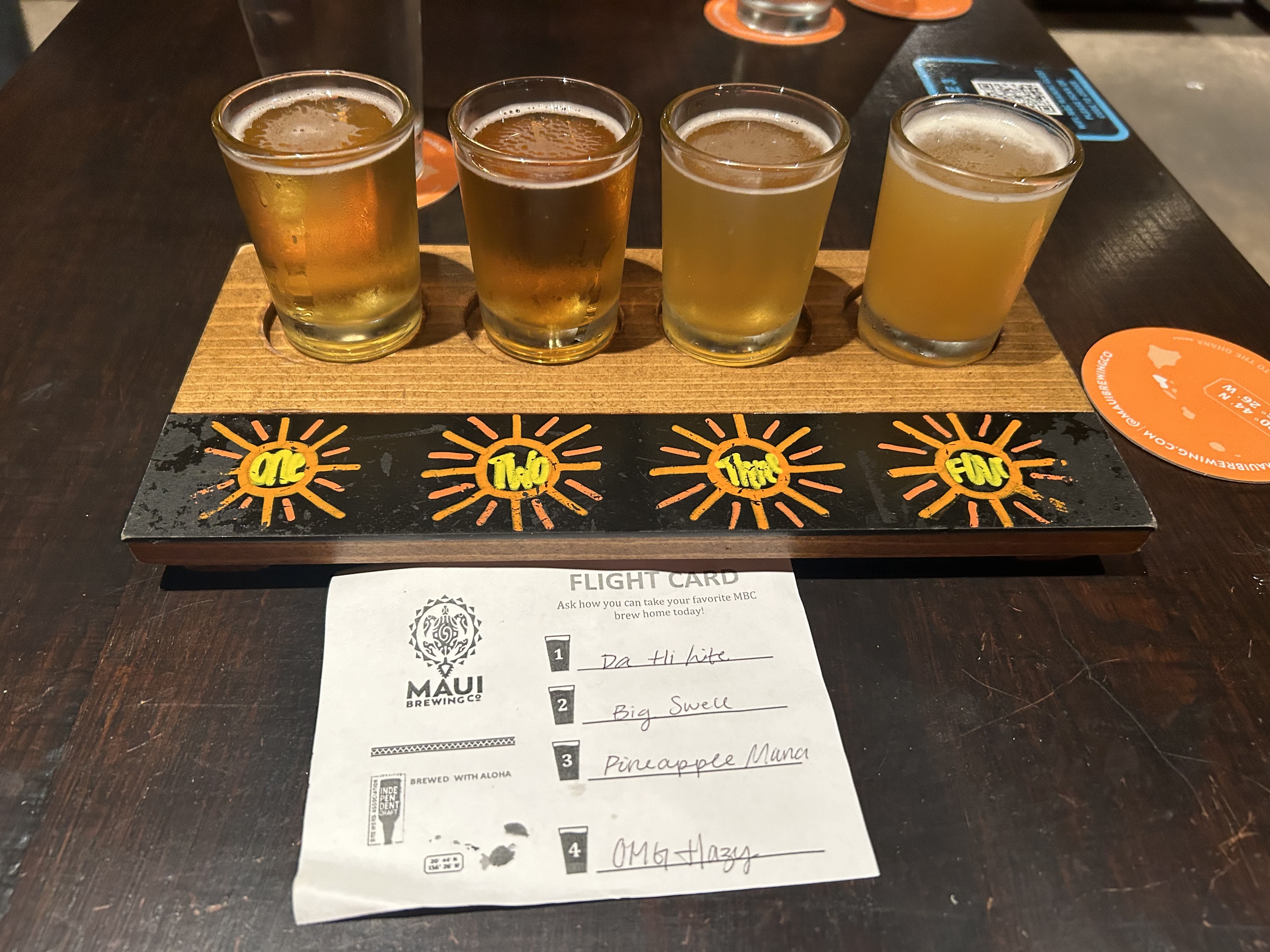 beer samples at brewing company