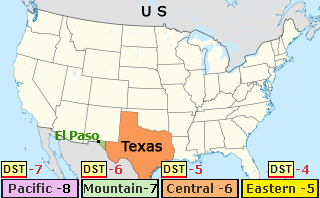 Daylight savings time el paso, texas, usa dst