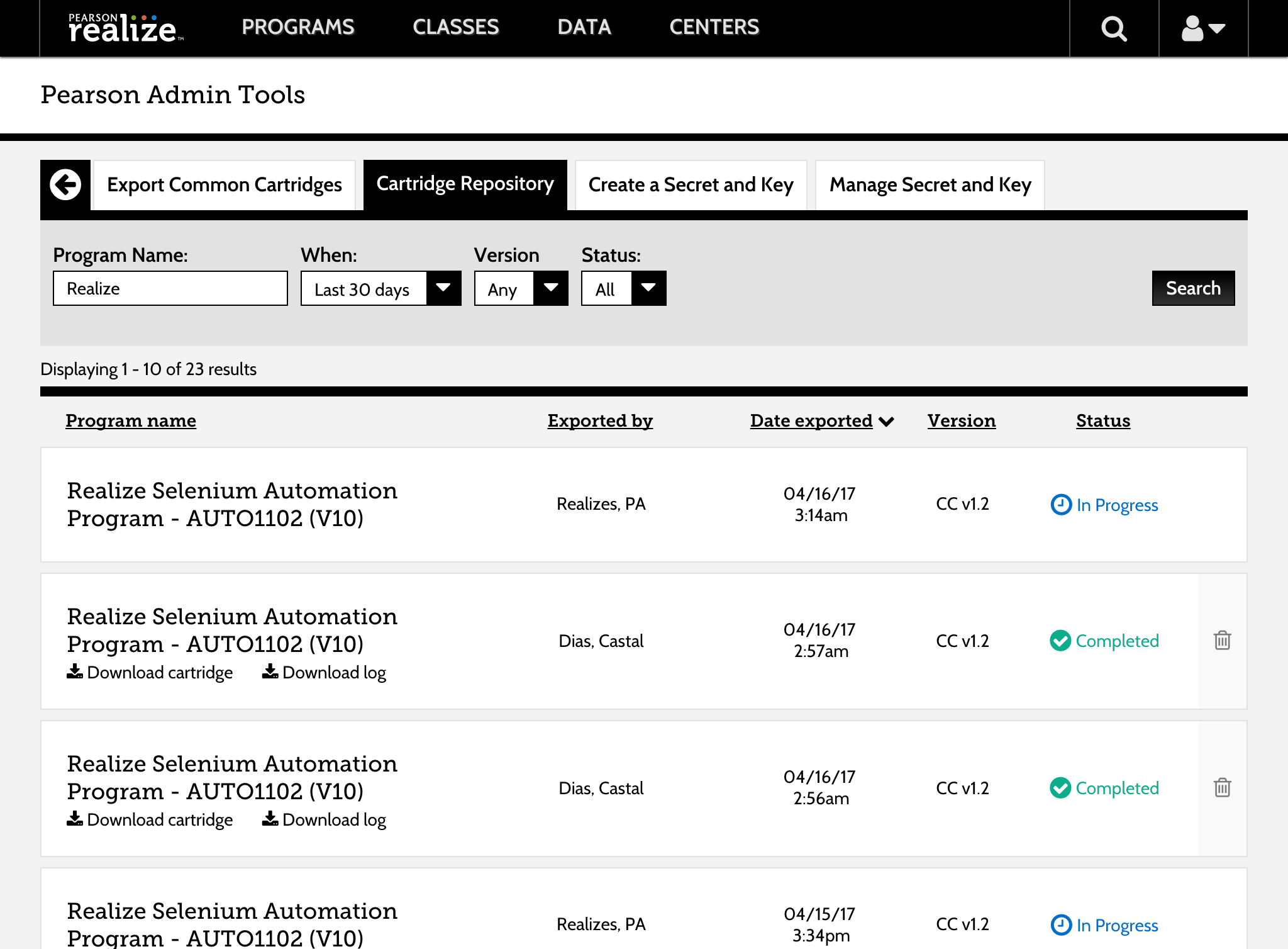 Cartridge repository