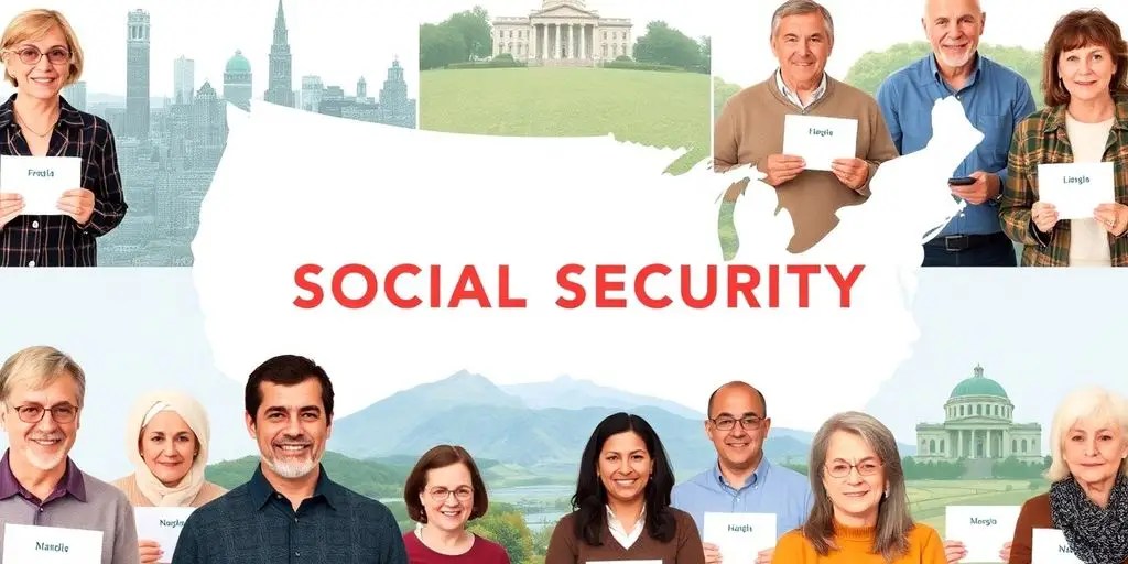 People receiving Social Security benefits in various state settings.