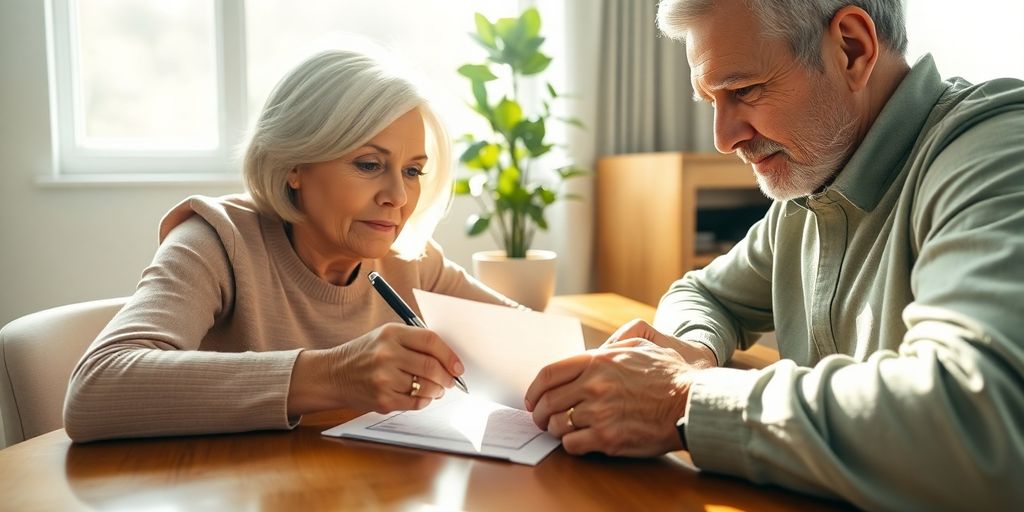Senior couple planning retirement.