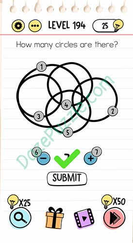 pix Drowning Level 195 Brain Test Answer brain test level 194 how many circles