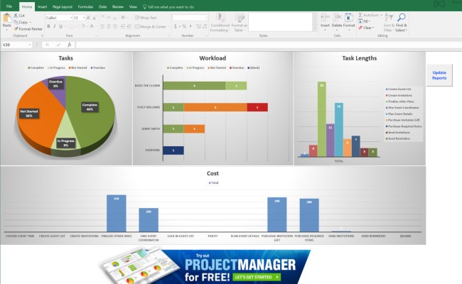 Guide To Excel Project Management - Projectmanager Throughout Excel ...