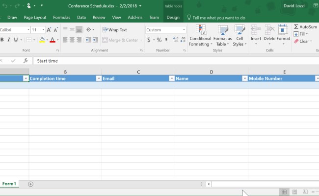 Create A Form From Excel Spreadsheet Throughout Use Microsoft Forms To ...