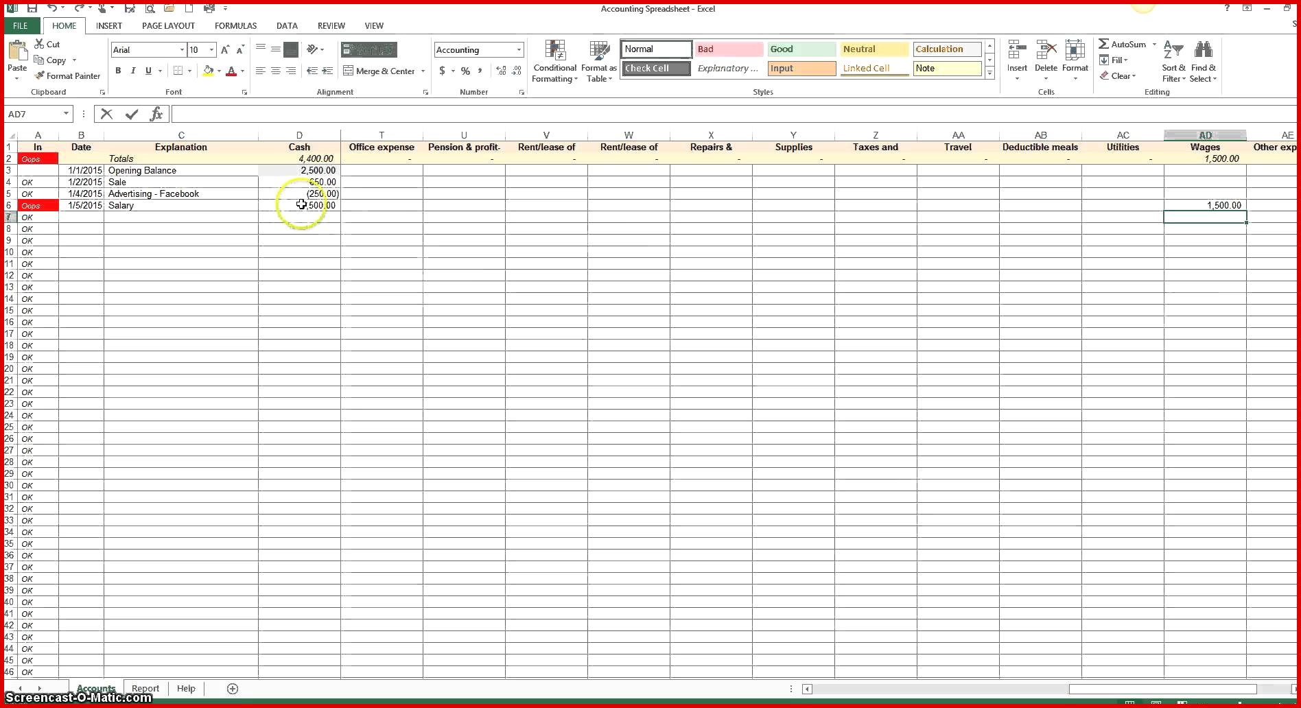 Excel accounting spreadsheet for small business throughout create a