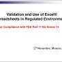 Excel Spreadsheet Validation Fda Throughout Validation And Use Of Exce Spreadsheets In Regulated ...