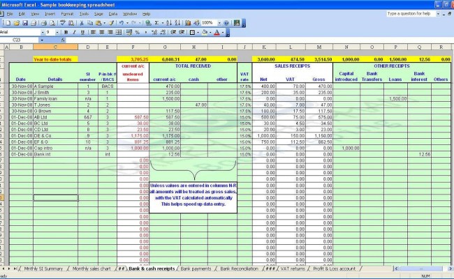 How To Set Up An Excel Spreadsheet For Accounts With 017 Excel ...