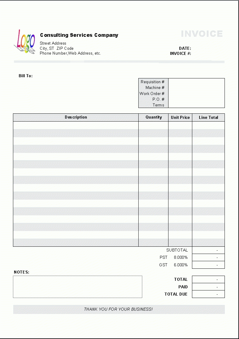 limited company bookkeeping free spreadsheets within consultant invoice