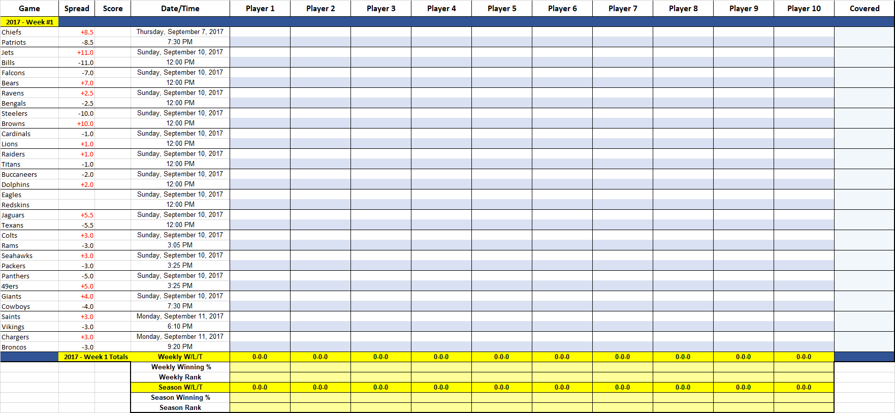 Nfl schedule excel spreadsheet 2024
