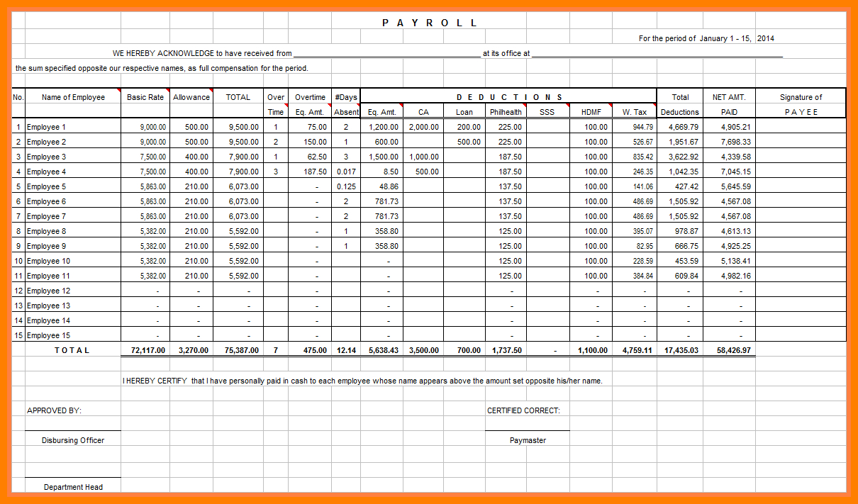 payroll calculator spreadsheet regarding excel spreadsheet for payroll