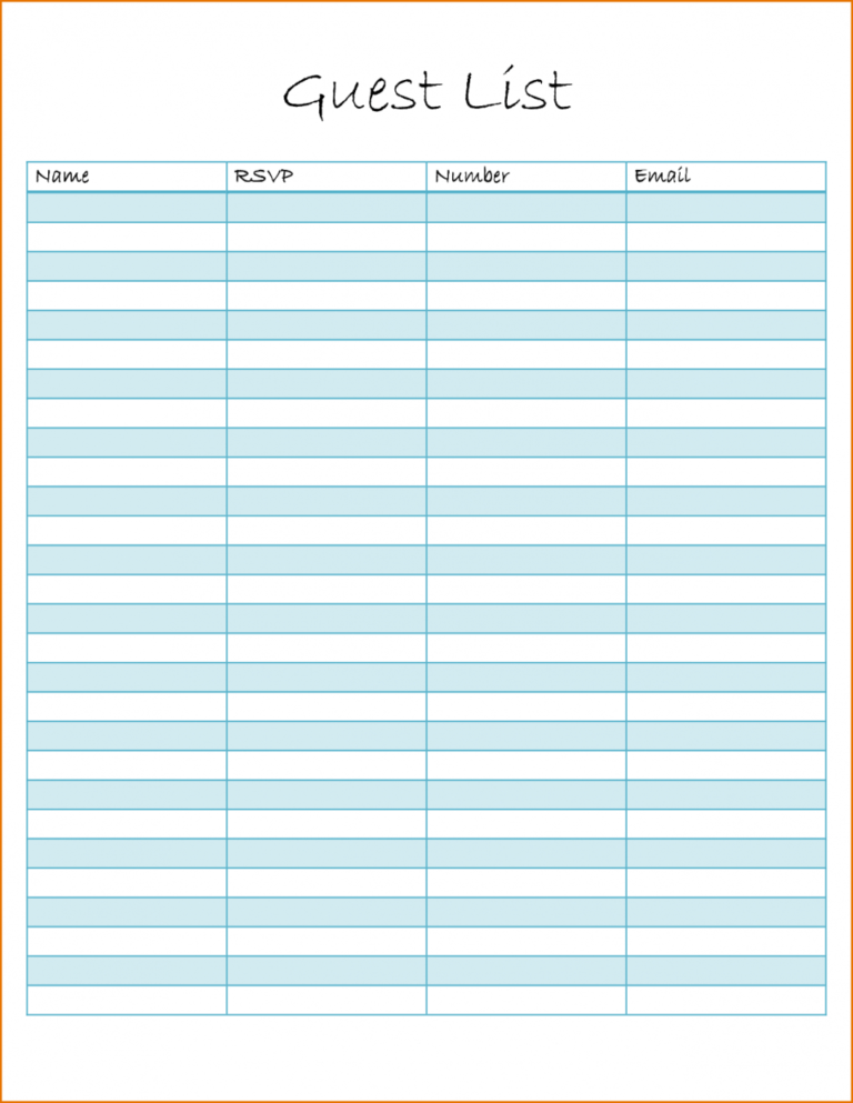 wedding spreadsheet guest list templates pertaining to