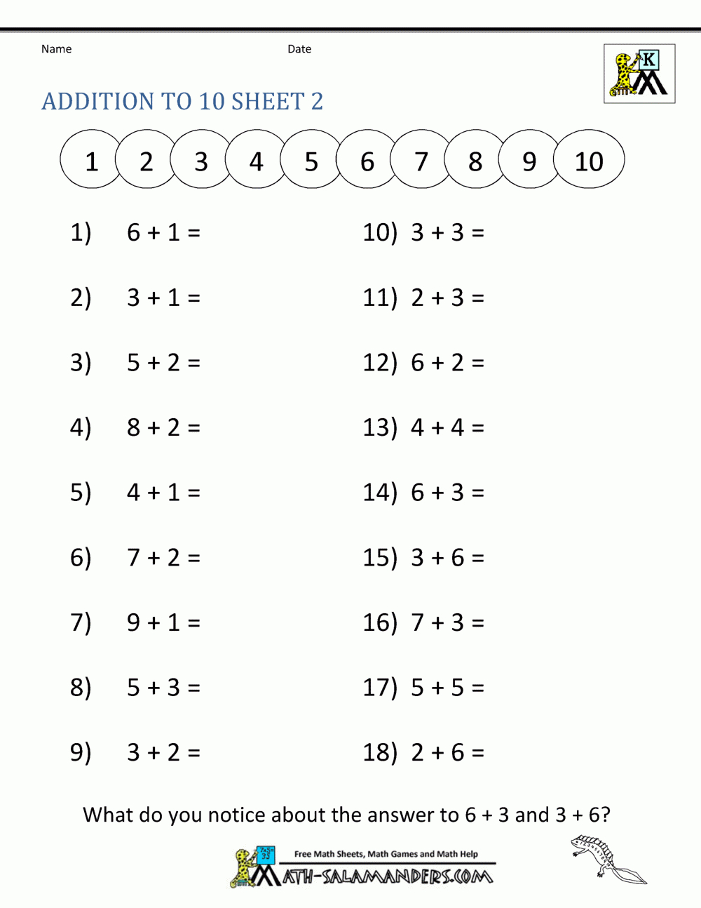 addition math worksheets for kindergarten db excelcom