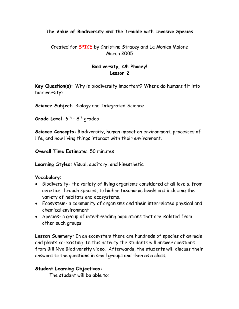 bill nye biodiversity worksheet answers video notes key db excelcom