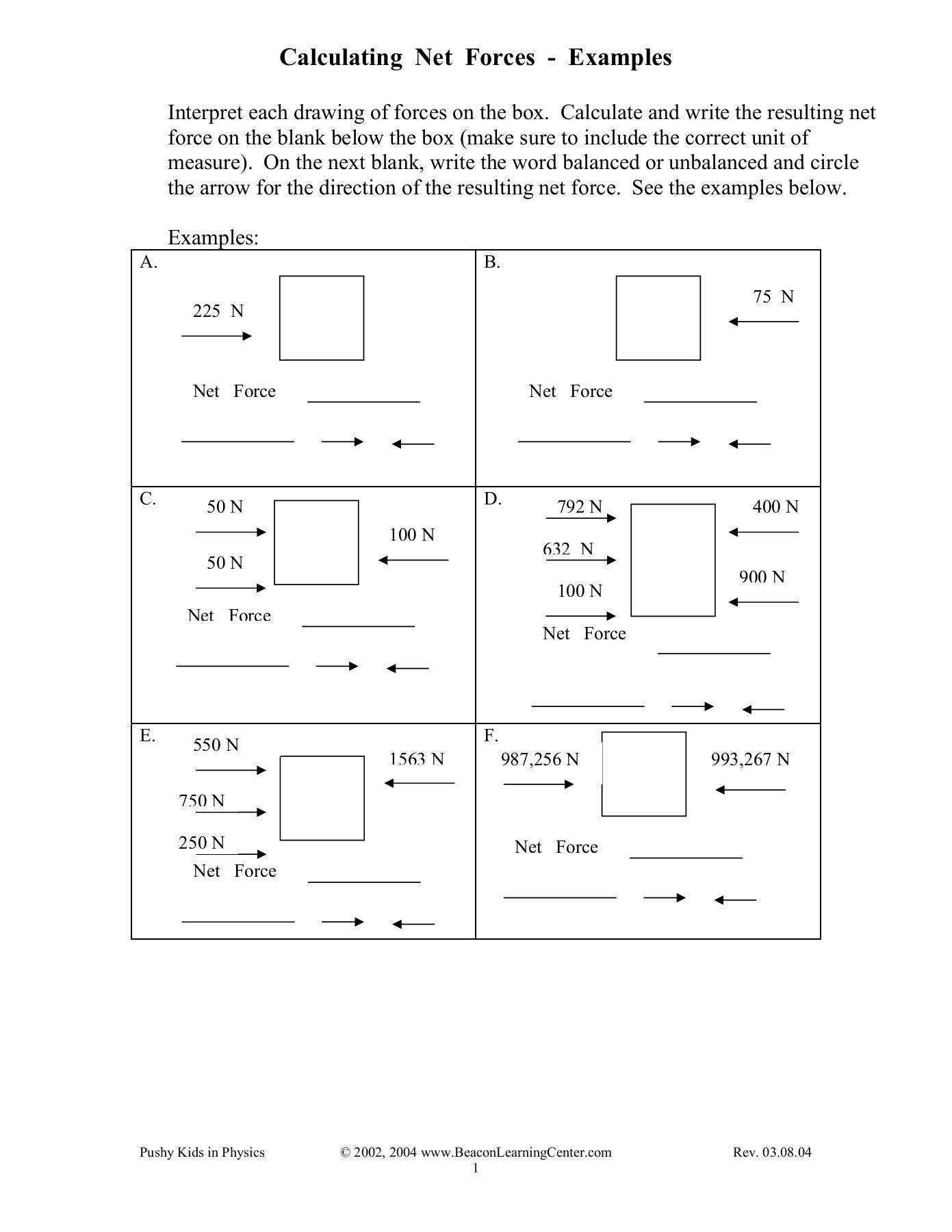 Calculating net forces pages 1 3 text version — db-excel.com