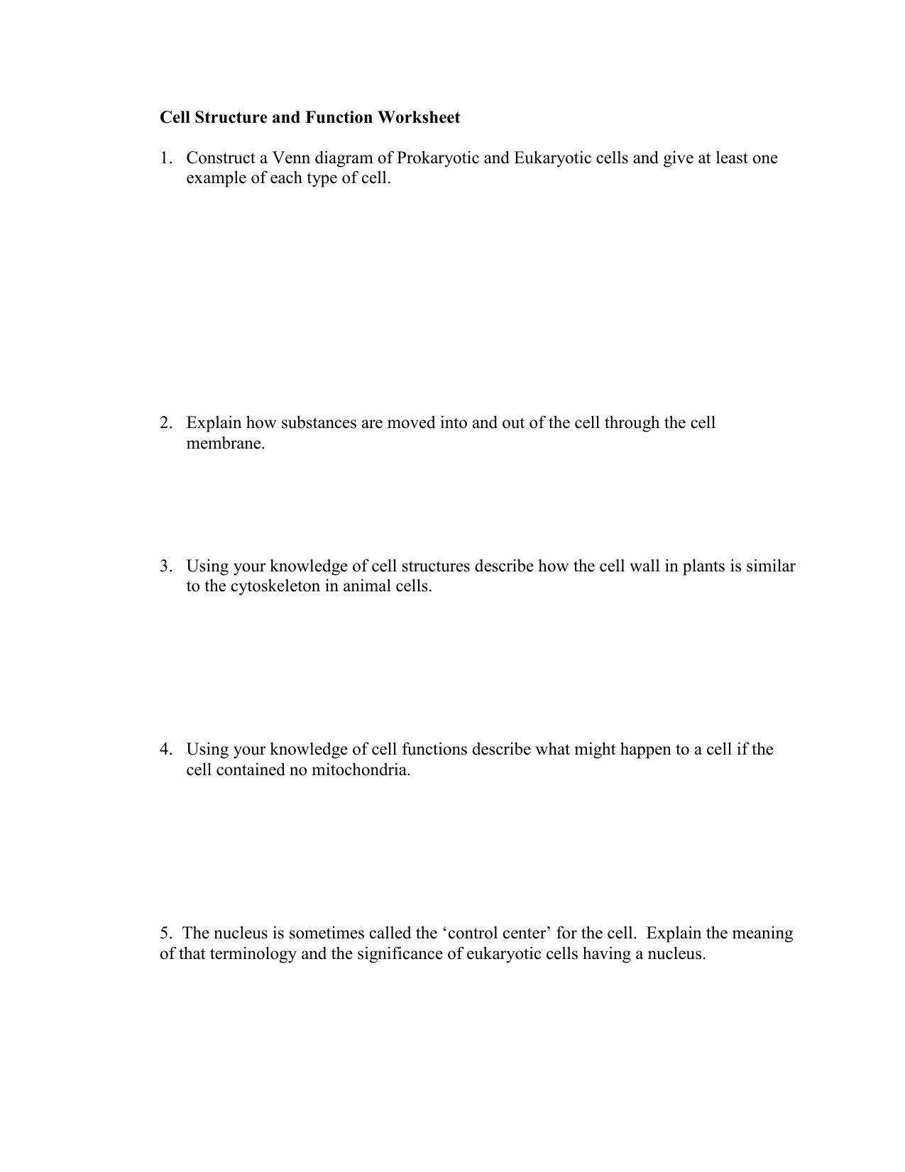 Cellular structure and function worksheet — db-excel.com