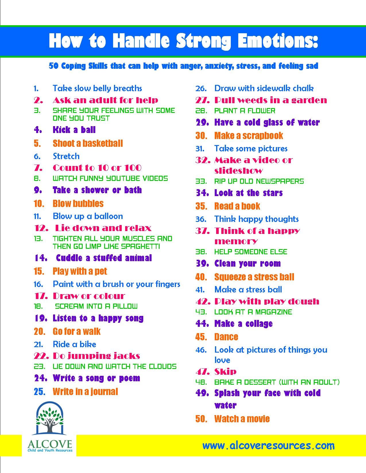 coping skills for depression worksheet db excelcom