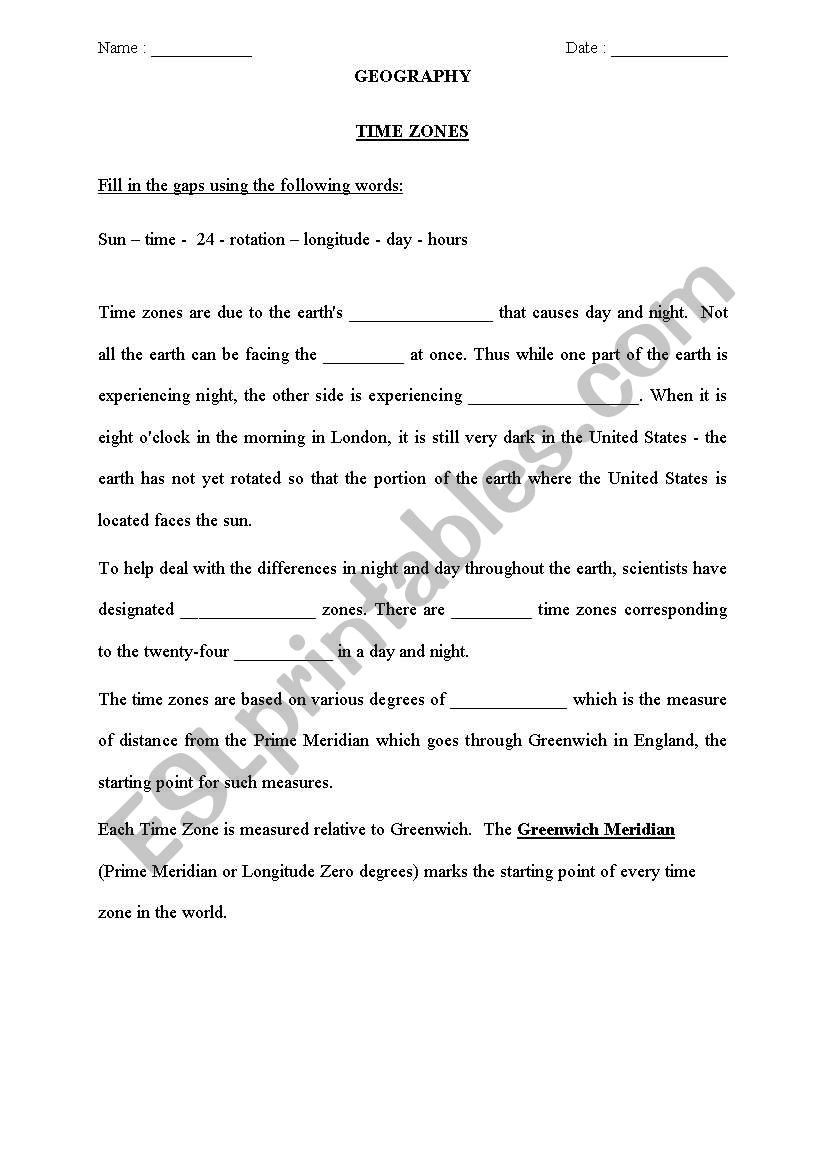 time zone worksheet db excelcom
