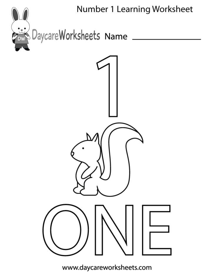 Number 1 worksheets for preschool — db-excel.com