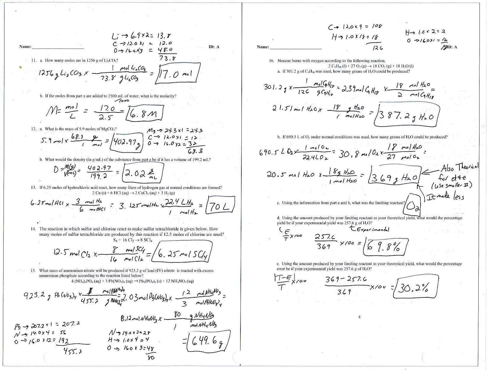 Limiting reagent worksheet worksheet idea — db-excel.com
