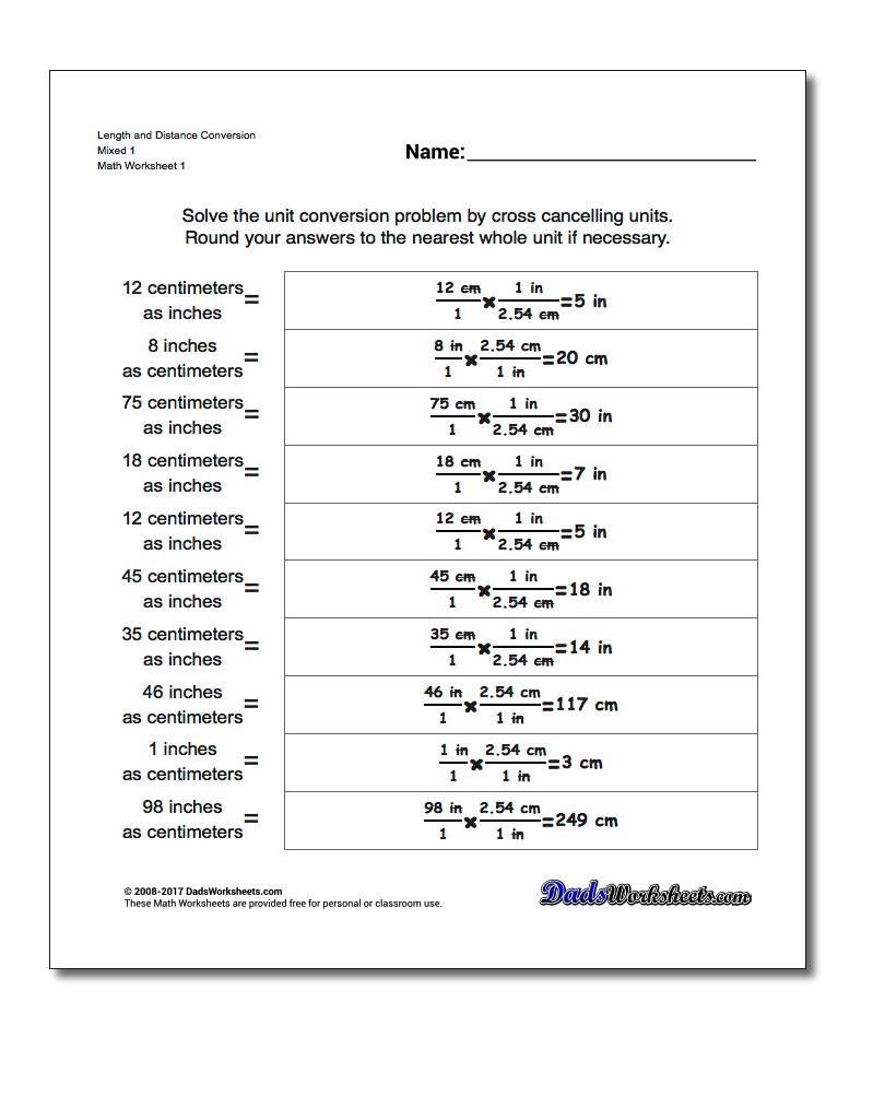 Metric conversion worksheet 1 answer key — db-excel.com