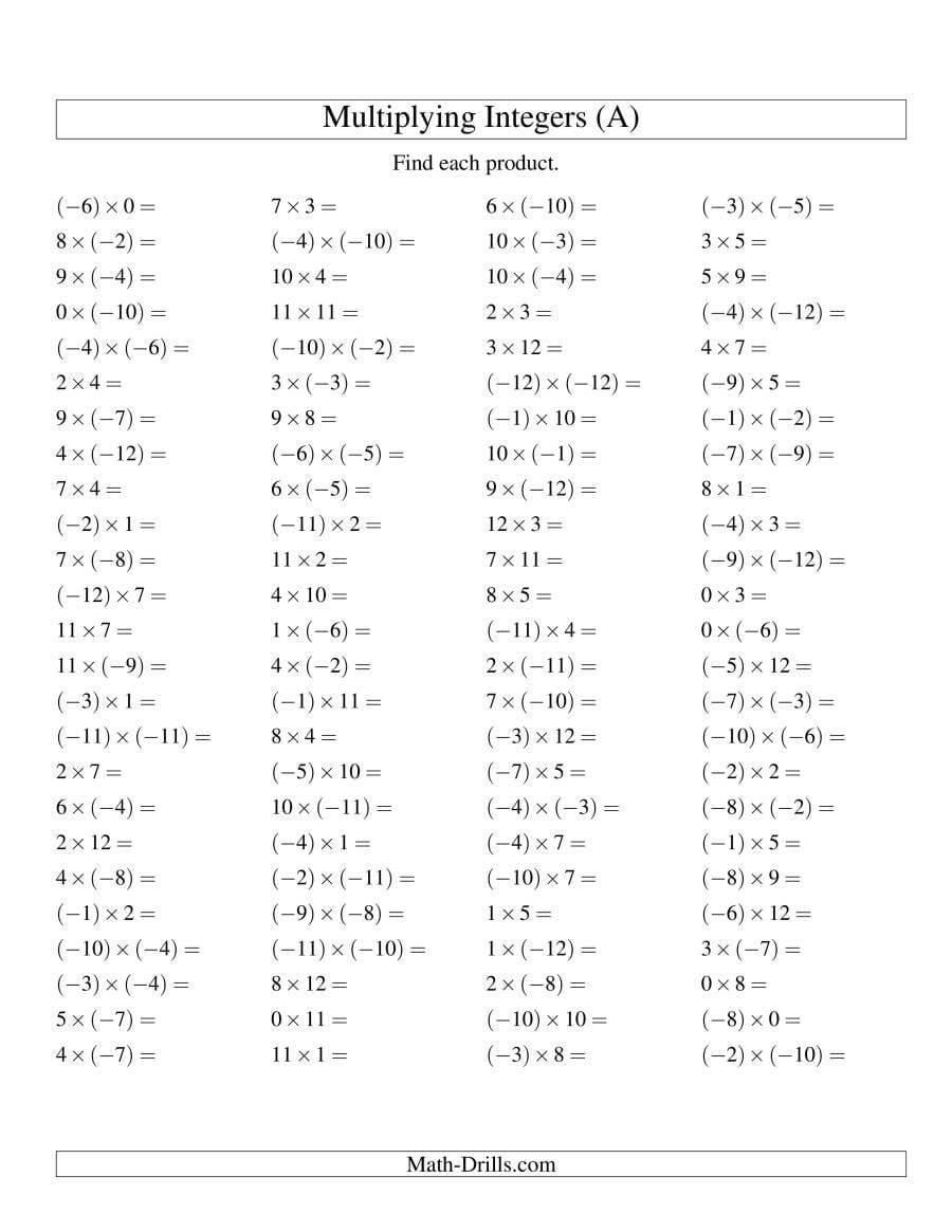 multiplying and dividing integers worksheet pdf db excelcom