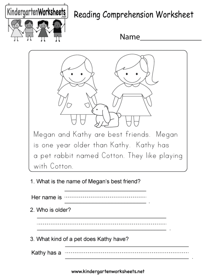simple comprehension worksheets for kindergarten db excelcom