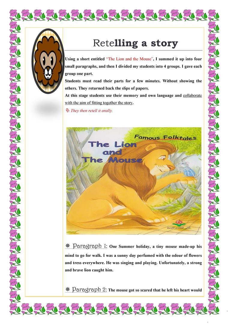 retelling a story english esl worksheets db excelcom the