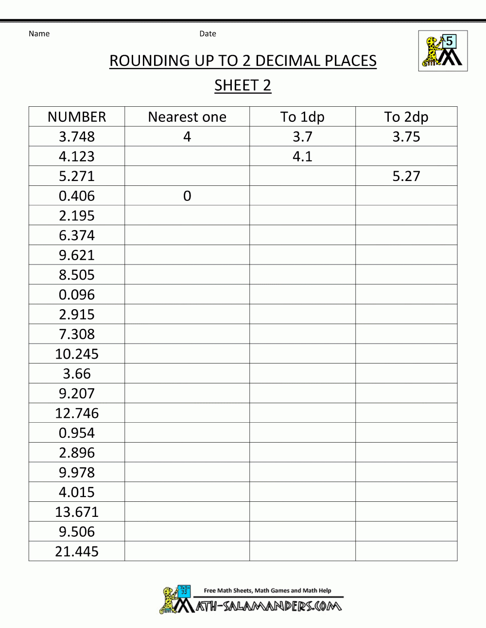 rounding decimals worksheet 5th grade db excelcom