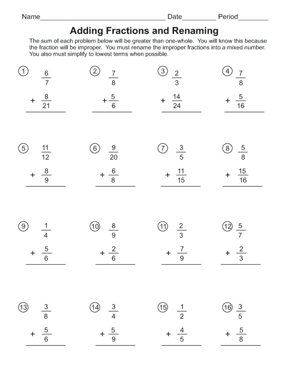 Simplify each fraction math simplifying fractions worksheet — db-excel.com