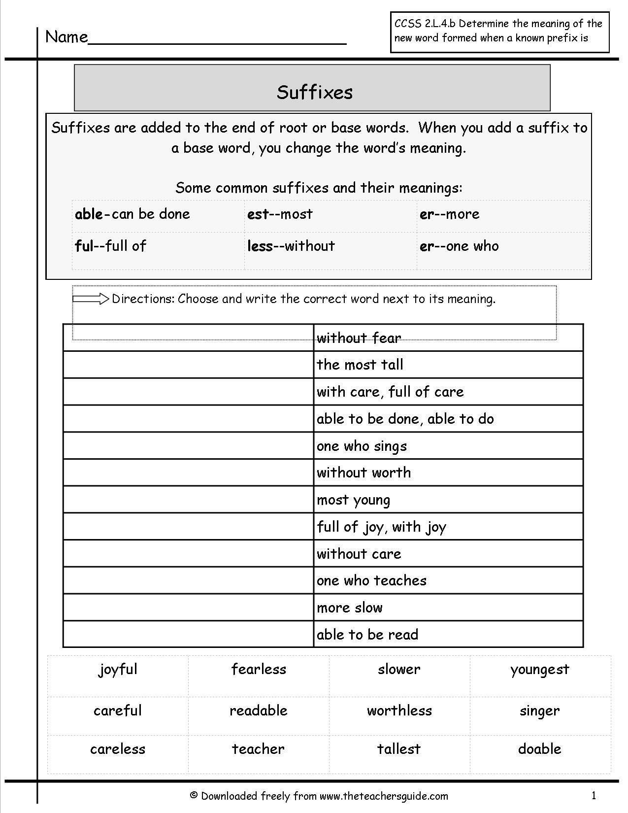 Grade 8 language arts worksheets. Prefix And Suffix Worksheets 5Th Grade — db-excel.com