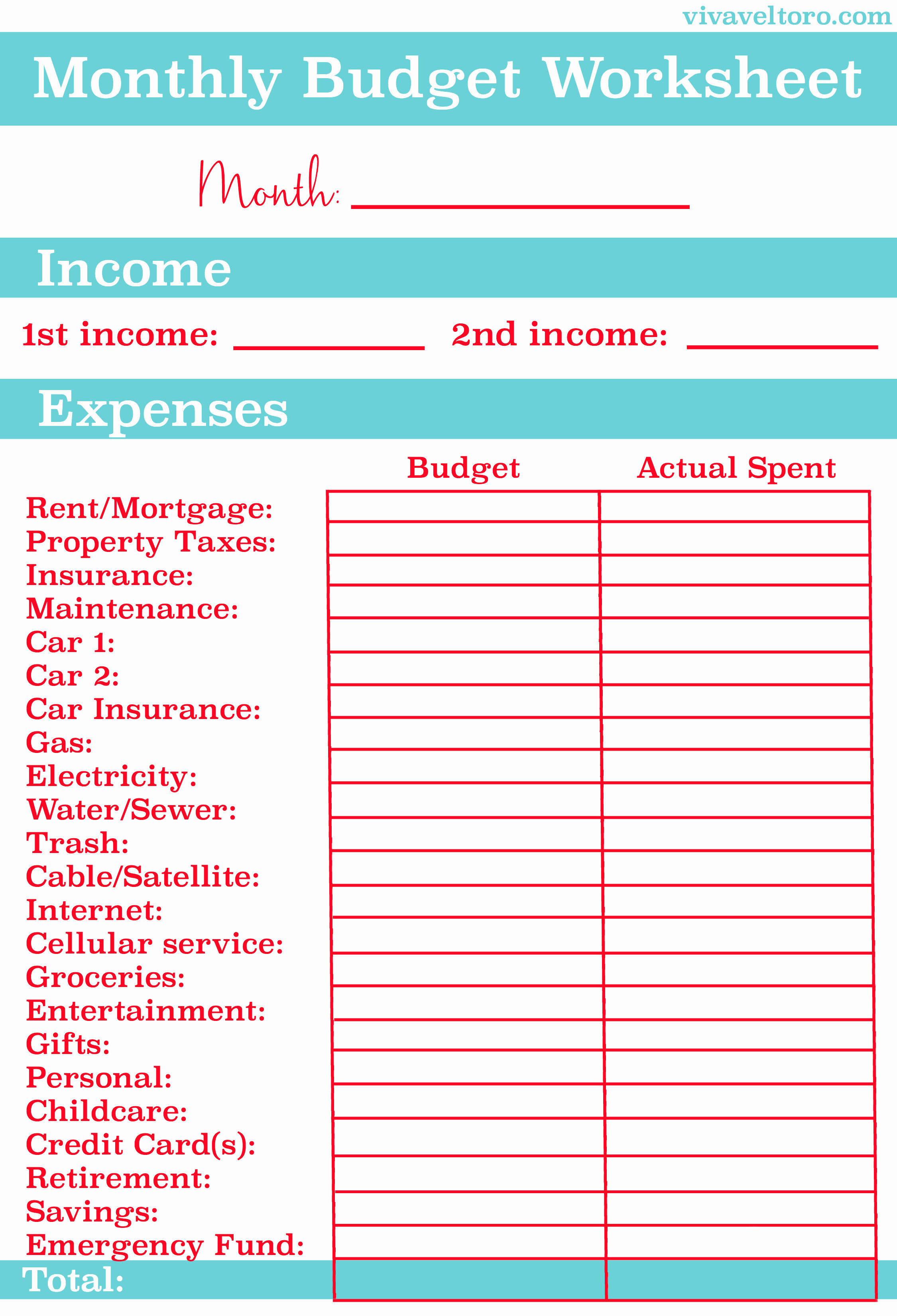Total money makeover worksheets — db-excel.com